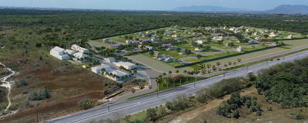 Foto da planta do condomínio de lotes do Terra Brasilis em Caucaia-CE